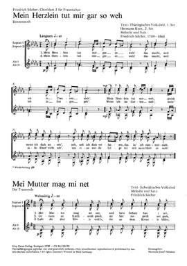 Silcher: Chorblatt 3 für Frauenchor