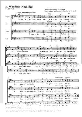 Hauptmann: Wandrers Nachtlied (Op.25 no. 2; EDur)