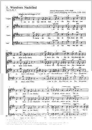 Hauptmann: Wandrers Nachtlied (Op.25 no. 2; E-Dur)