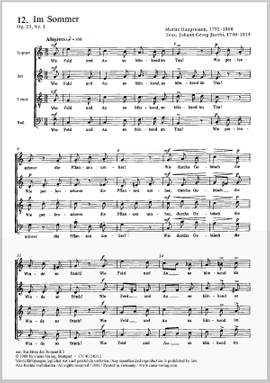 Hauptmann: Im Sommer (Op.25 no. 1; CDur)