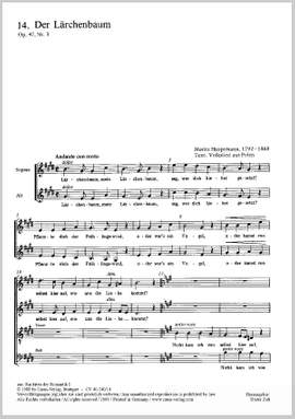 Hauptmann: Der Lärchenbaum (Op.47 no. 3; EDur)