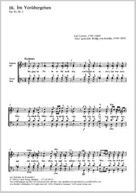 Loewe: Im Vorübergehen (Op.81 no. 1; FDur)