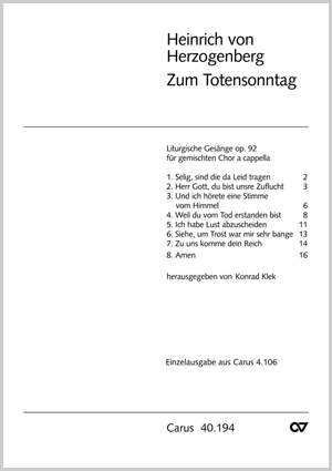 Herzogenberg: Liturgische Gesänge (Totensonntag)