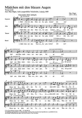 Reger: Mädchen mit den blauen Augen ( no. 5; ADur)