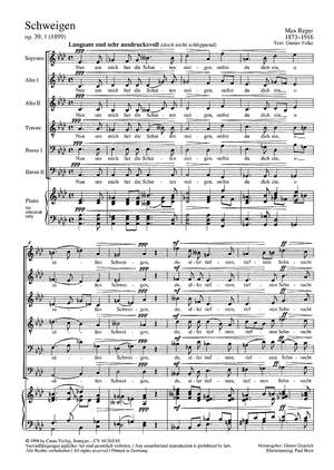 Reger: Schweigen (Op.39 no. 1; As-Dur)