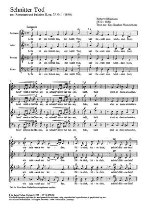 Schumann: Schnitter Tod (Op.75 no. 1; d-Moll)