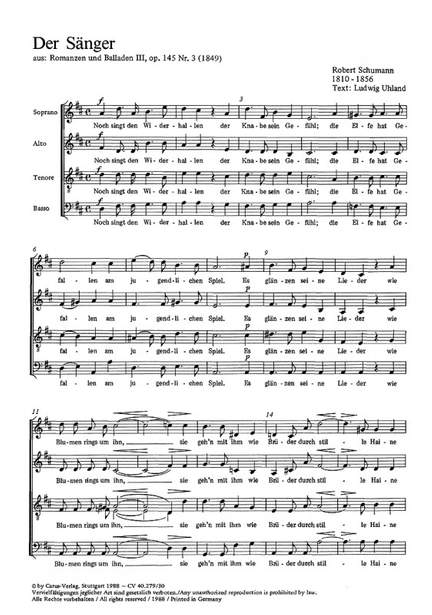 Schumann: Der Sänger; Der Traum