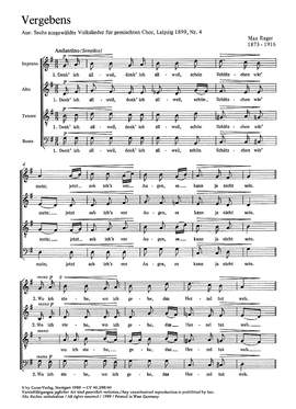 Reger: Vergebens ( no. 4; GDur)