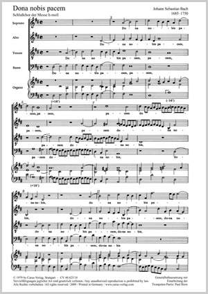 Bach, JS: Dona nobis pacem (BWV 232 no. 26; D-Dur)