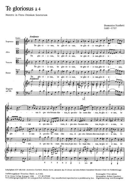 Scarlatti: Te gloriosus (CDur)