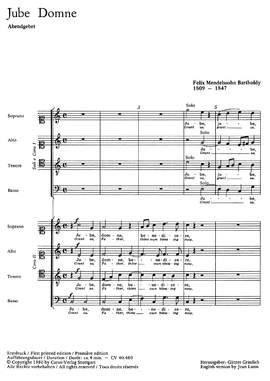 Mendelssohn Bartholdy: Jube Domne (CDur)