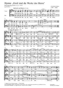Silcher: Groß sind die Werke des Herrn (Op.10 no. 4; DDur)