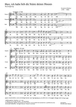Silcher: Herr, ich habe lieb die Stätte (Op.10 no. 6; FDur)
