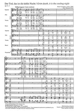 Cornelius: Der Tod, das ist die kühle Nacht (Op.11, Nr. 1; gMoll)