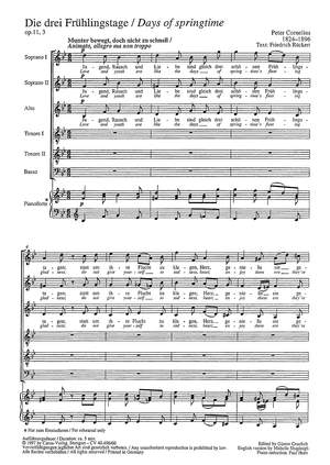 Cornelius: Die drei Frühlingstage (Op.11 no. 3; B-Dur)