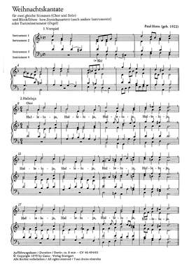 Horn: Weihnachtskantate (dMoll)