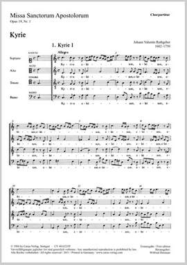 Rathgeber: Missa Sanctorum Apostolorum in C (Op.19 no. 1; CDur)