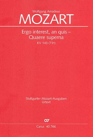 Mozart: Ergo interest -  Quaere superna (KV 143 (73a); G-Dur)