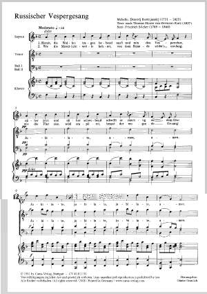 Bortnjanskij: Russischer Vespergesang (FDur)