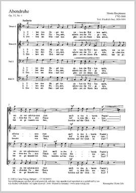 Hauptmann: Abendruhe (Op.55 no. 4; CDur)