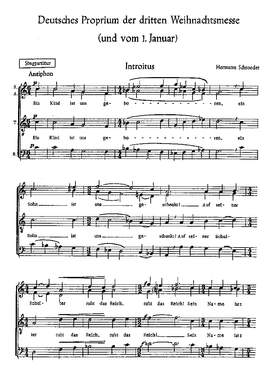 Schroeder: Deutsches Proprium der dritten Weihnachtsmesse (und vom 1. Januar)
