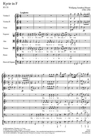Mozart: Kyrie in F (KV 33; F-Dur)