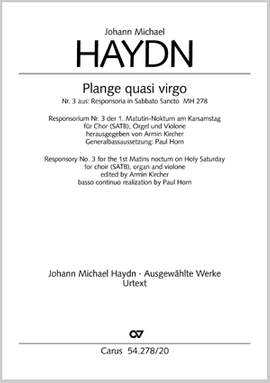 Haydn: Plange quasi virgo (MH 2783; eMoll)