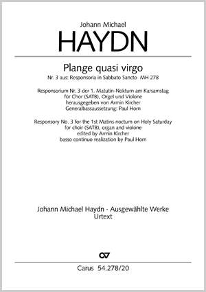 Haydn: Plange quasi virgo (MH 2783; e-Moll)