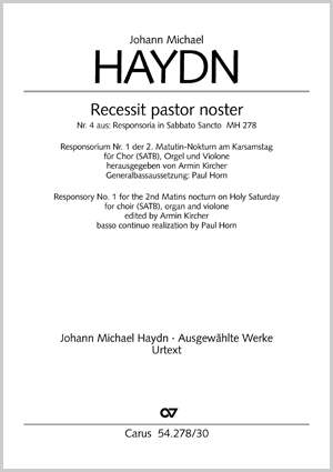 Haydn: Recessit pastor noster (MH 2784; G-Dur)