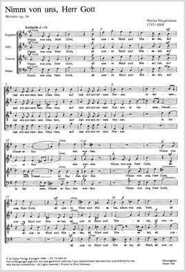 Hauptmann: Nimm von uns, Herr Gott (Op.34; eMoll)