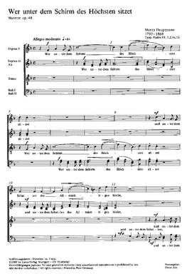 Hauptmann: Wer unter dem Schirm des Höchsten (Op.48; FDur)