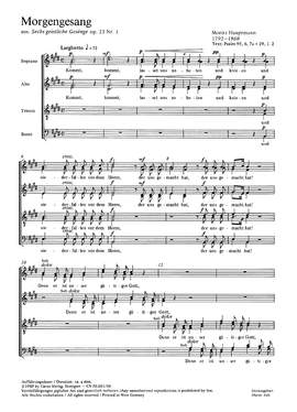 Hauptmann: Morgengesang (Op.33 no. 1; EDur)