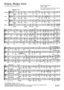 Hauptmann: Komm, Heilger Geist (Op.36 no. 1; FDur)