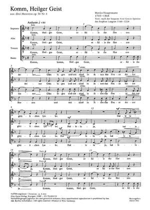 Hauptmann: Komm, Heilger Geist (Op.36 no. 1; FDur)