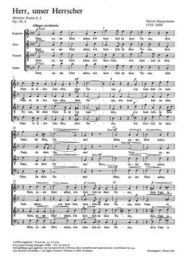Hauptmann: Herr, unser Herrscher (Op.36 no. 2; FDur)