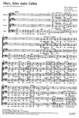 Hauptmann: Herr, höre mein Gebet (Op.40 no. 1; EDur)