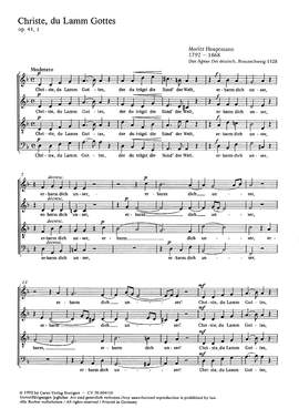 Hauptmann: Christe, du Lamm Gottes (Op.41 no. 1; dMoll)