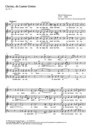 Hauptmann: Christe, du Lamm Gottes (Op.41 no. 1; d-Moll)