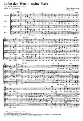 Hauptmann: Lobe den Herrn, meine Seele (Op.41 no. 3; EsDur)