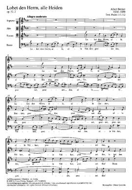 Becker: Lobet den Herrn, alle Heiden (Op.32 no. 2; DDur)