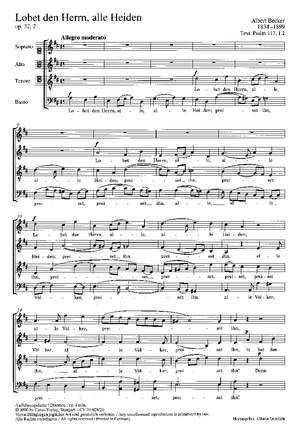 Becker: Lobet den Herrn, alle Heiden (Op.32 no. 2; DDur)