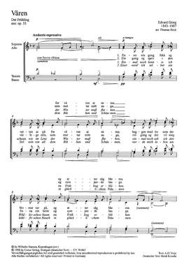 Grieg: Våren (Frühling) (Op.33 no. 2; dMoll)