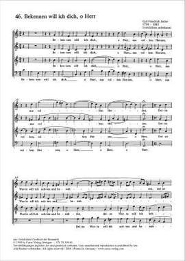 Zelter: Bekennen will ich dich, o Herr (Op.46; CDur)