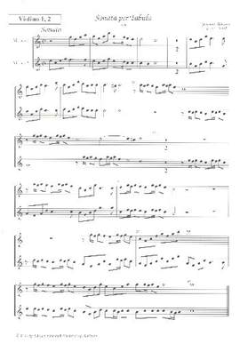 Valentini: Sonata per Tabula: violin parts