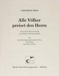 Heß: Alle Völker preiset den Herrn (DDur)