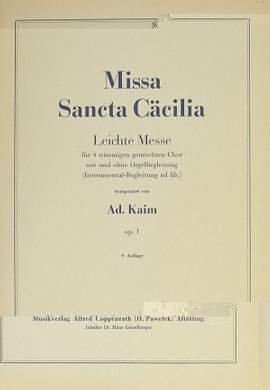 Kaim: Missa Sancta Cäcilia (GDur)