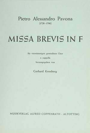 Pavona: Missa brevis in F (F-Dur)