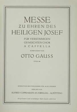 Gauß: Messe zu Ehren des heiligen Josef (Op.140; GDur)
