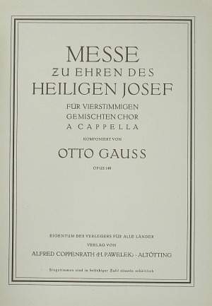 Gauß: Messe zu Ehren des heiligen Josef (Op.140; GDur)