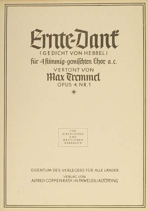 Tremmel: Ernte-Dank ( 4 no. 1; A-Dur)